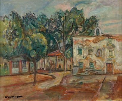 Pinchus KREMEGNE (1890-1981) 
Céret, le village.
Huile sur toile.
Signée en bas à...