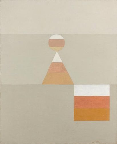 Eduard SCHTEINBERG (1937-2012) 
Composition, 1977.
Huile sur toile.
Monogrammée et...