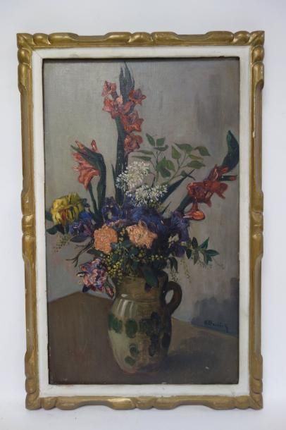 Maurice BOUVIOLLE (1893-1971) 

Bouquet de fleurs. 

Huile sur toile. 

Signée en...