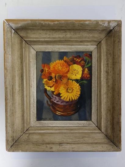 Richard Ernest EURICH (1903-1992) 

Bouquet de fleurs, 1937.

Huile sur toile.

Signée...