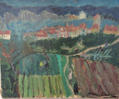 Jacques CHAPIRO (1887/97-1972) 

Paysage. 

Huile sur toile. 

Signée en bas à droite...