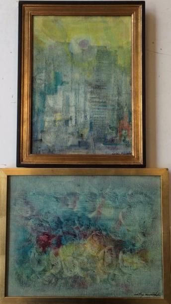 Willy MUCHA (1905-1995) 

Compositions, 1968.

Deux huiles sur toile signées en bas...