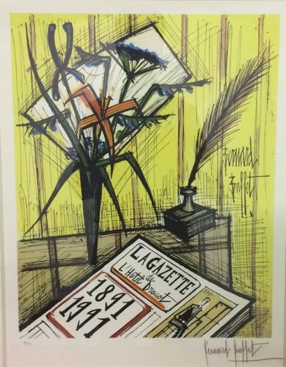 Bernard BUFFET (1928-1999) 

Le centenaire de la Gazette Drouot, 1991.

Lithographie...