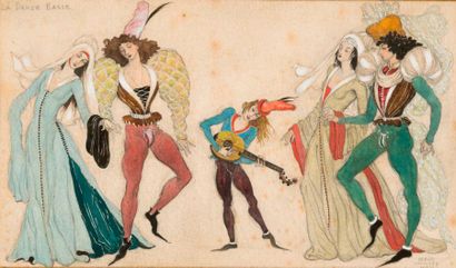 Serge IVANOFF (1893-1983) 

La danse basse, circa 1920-30. 

Aquarelle sur papier....