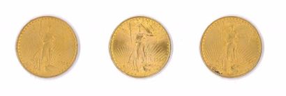 null ETATS UNIS

Lot de 3 pièces en or de 20 Dollars.

Liberty, 1924.

Poids total...
