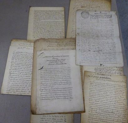 null MANUSCRITS des XVIIème et XVIIIème siècles.

Réunion de 9 pièces diverses in-4.

RELATION...