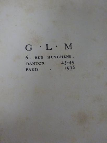 CHAR (René) 

Moulin premier.

Paris, GLM, 1936.

Exemplaire numéroté 3 /20, in-12,...