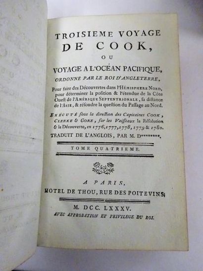 COOK (James) 

Premier voyage de Cook, tomes 2, 3, 4.

Troisième voyage de Cook,...