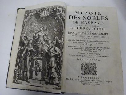 HEMRICOURT (Jacques de) 

Miroir des nobles de Hasbaye. 

Bruxelles, E. Henry Fricx,...