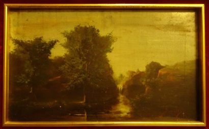 BOUCLEY 

Paysage à la cascade.

Huile sur toile.

Signée en bas à droite.

33 x...