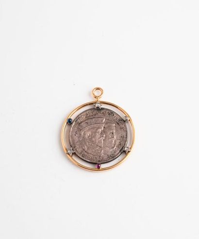 null ETATS UNIS 

Médaille commémorative en argent "Huguenot-Walloon founding of...