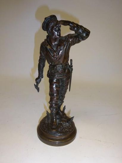 D'après Charles ANFRIE (1833-1905) 

"Fusillé marin du Bayard". 

Epreuve en bronze...