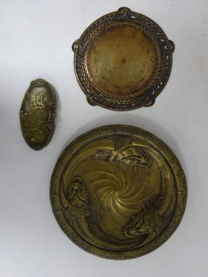 D'après Frans CLAESSENS (1885-1968) 

Petit vide-poches ovale en bronze à décor de...