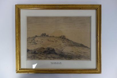 Maurice DUDEVANT SAND (1823-1889) 

Paysage avec des rochers.

Dessin au fusain sur...