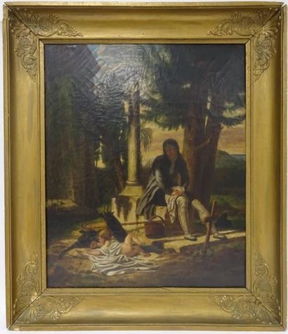 Dans le goût de Jean Charles TARDIEU-COCHIN (1765-1830) 

Homme assis regardant un...