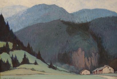 Louis-William GRAUX (1889-?) 

Entre deux monts, Jura. 

Huile sur toile. 

Signée...