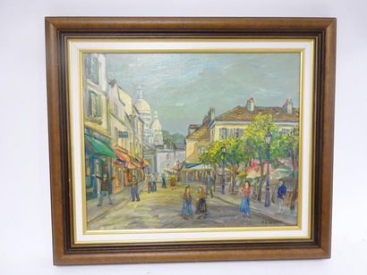 Alexis-Guy KOROVINE (1928) 

Place du Tertre à Montmartre.

Huile sur toile.

Signée...