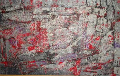 André BRECHET (1921-1993) 

Composition rouge et grise.

Huile sur toile.

Signée...