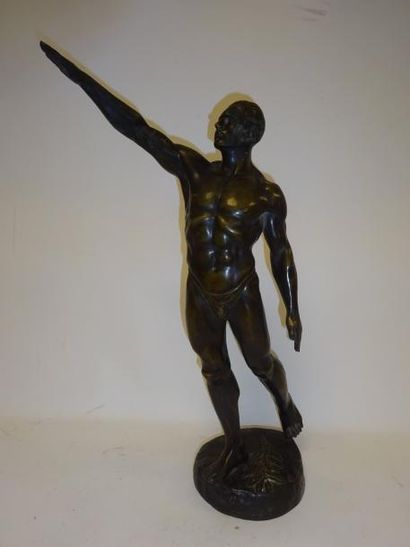 Albert Eugène DAVID (1896-1970) 

Le salut olympique.

Epreuve en bronze à patine...