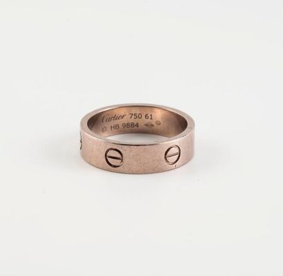 CARTIER, Love 

Bague anneau en or gris (750).

Signée et numérotée HB 9884. 

Poids...