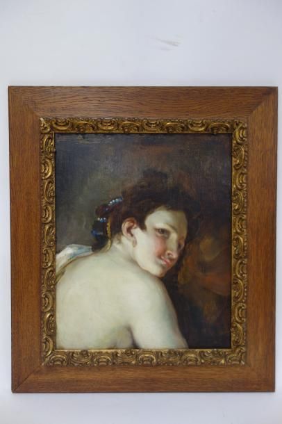 Ecole du XXème siècle 

Femme en buste. 

Huile sur toile. 

44 x 36 cm. 