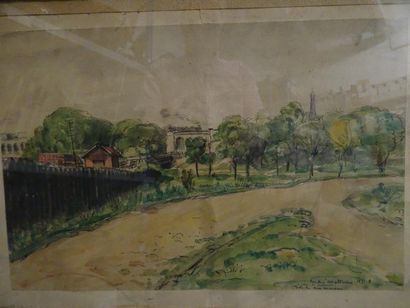 A. MALTERRE 

"Porte du bas Meudon", viaduc d'Auteuil". 1931-8.

Aquarelle sur papier.

Signée...