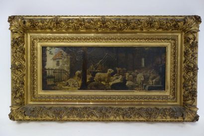 Attribuée à Martinus Antonius KUYTENBROUWER (1821-1897) 

Intérieur de bergerie....