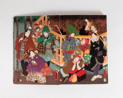 JAPON 

Album contenant environ 95 planches en couleurs par Kunisada et Toyokuni...