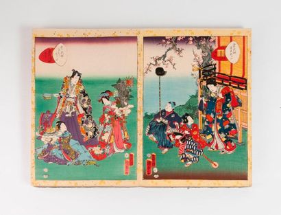 JAPON 

Album contenant environ 95 planches en couleurs par Kunisada et Toyokuni...