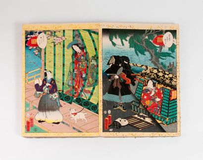 JAPON 

Album contenant environ 95 planches en couleurs par Kunisada et Toyokuni...