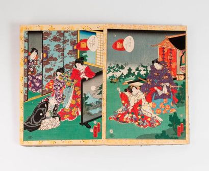 JAPON 

Album contenant environ 95 planches en couleurs par Kunisada et Toyokuni...