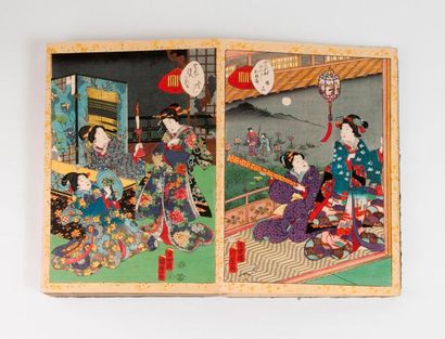 JAPON 

Album contenant environ 95 planches en couleurs par Kunisada et Toyokuni...