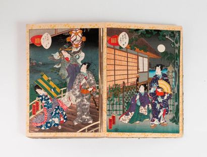 JAPON 

Album contenant environ 95 planches en couleurs par Kunisada et Toyokuni...