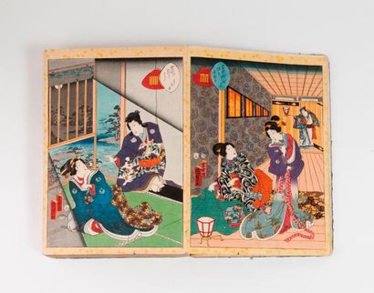 JAPON 

Album contenant environ 95 planches en couleurs par Kunisada et Toyokuni...