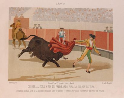 PEREA (Daniel) Costumbres Españolas. Primera serie corrida de toros, cromolitografiadas...