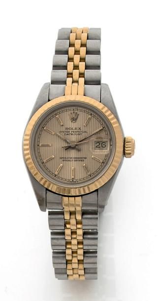 ROLEX Oyster Perpetual Datejust
Montre bracelet de dame en acier et or jaune (750).
Boîtier...