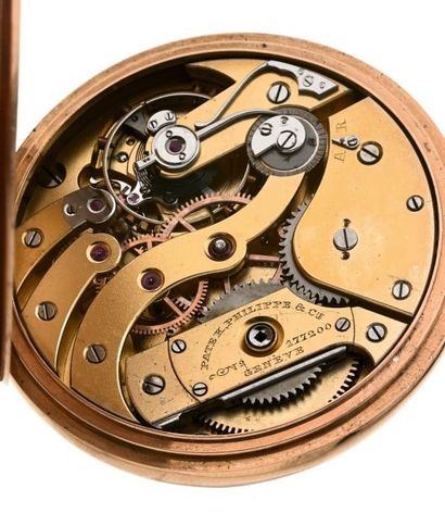 Patek Philippe & Cie, Genève Chronometro Gondolo
Montre de gousset en or jaune (750).
Couvercle...