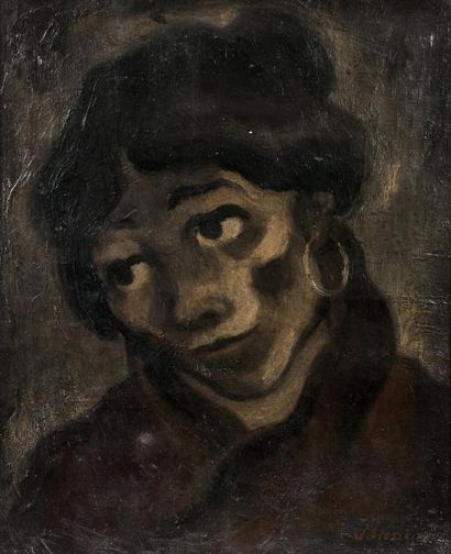 Stanislas ELESZKIEVICS (1900-1963) Portrait de femme.
Huile sur toile.
Signée en...