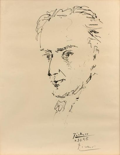 Pablo PICASSO (1881-1973) d'après Portrait d'Antonio Machado.
Impression offset sur...