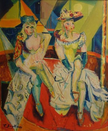Robert BOGLIANI (XXème siècle) 

Deux danseuses. 

Huile sur toile. 

Signée en bas...