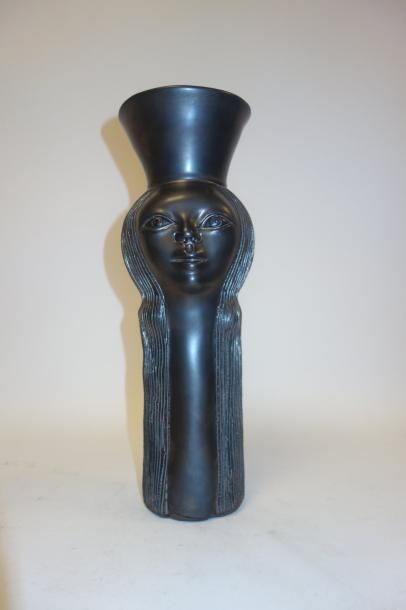 Jean MARAIS (1913-1998) & VALLAURIS 

Vase anthropomorphe, tête de femme aux longs...