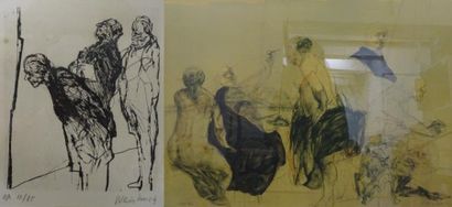 Claude WEISBUCH (1927-2014) 

- Derrière le chevalet. 

Lithographie.

Signée en...