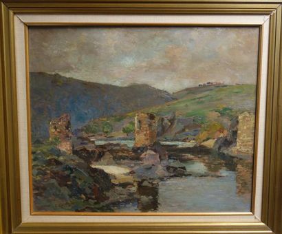 Octave LAFAY (1878-1937) 

Ruine d'un pont ou les Piles de Saint Maurice, circa 1900-1910....
