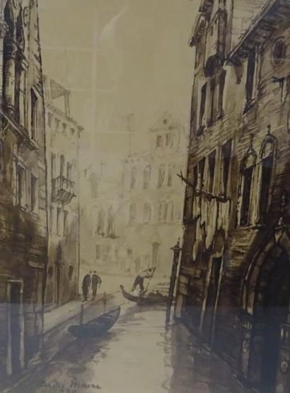 André MAIRE (1898-1984) 

Venise, 1930. 

Encre et lavis d'encre brume. 

Signé et...