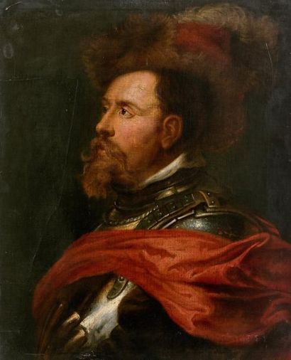 Suite de Pierre-Paul RUBENS (1577-1640) 
Portrait de guerrier en buste, de profil,...