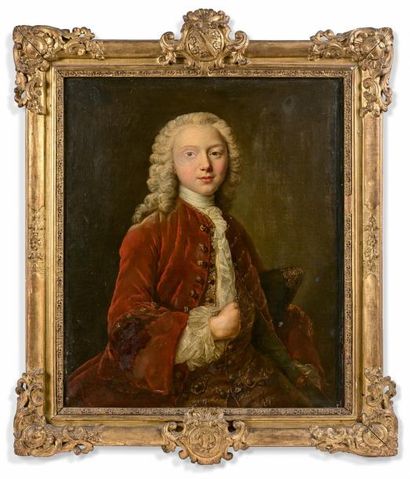 École française de la première moitié du XVIIIe siècle 
Portrait à mi-corps d'un...