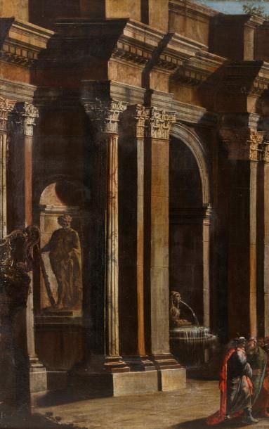 Attribué à Nicolo CODAZZI (1642-1693) 
Le Christ à la piscine probatique.
Huile sur...
