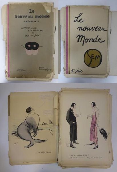 Georges GOURSAT, dit SEM (1863-1934) 
"Le nouveau monde (à l'envers)" 
Grand in-folio....