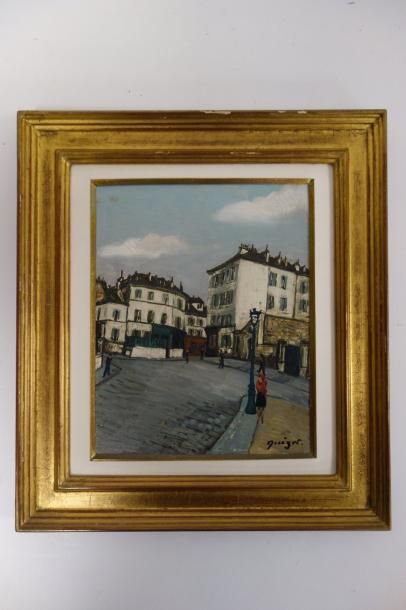 Alphonse QUIZET (1885-1955) 

Rue de Paris. 

Huile sur carton. 

Signée en bas à...