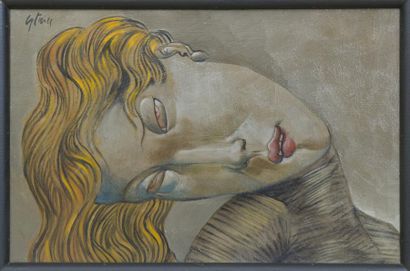 Jean CEYTAIRE (1946) 

Tête de femme, 1994.

Huile sur toile.

Signée en haut à gauche.

27...